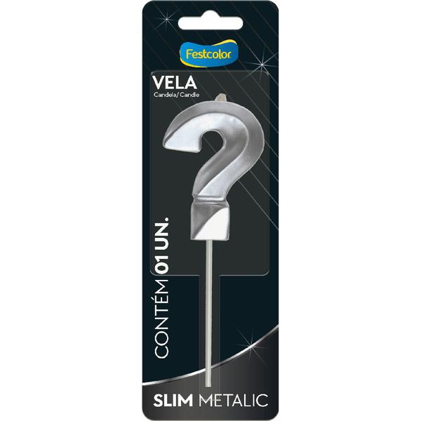 VELA SLIM METALLIC PRATA  Nº? UN FESTCOLOR