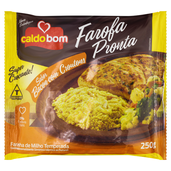 Farofa Pronta 250g Bacon Com Croutons Caldo Bom