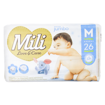 Fralda Descartavel 26un Love e Care m Mili