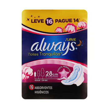 ABS ALWAYS NOTURNA SUAVE C/ 16 LEVE/PAGUE