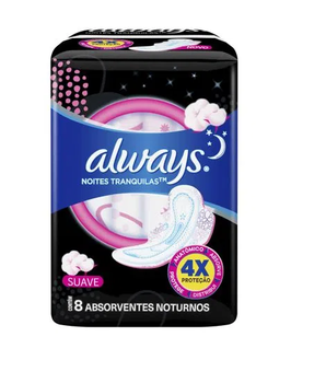 ABSORVENTE ALWAYS NOTURNA SUAVE C/ 8UN