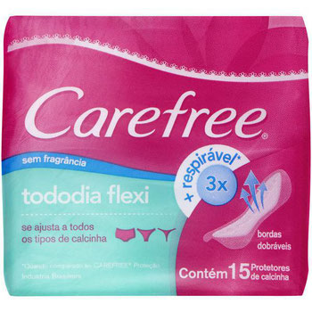 ABSORVENTE CAREFREE PROTETOR DIÁRIO FLEX S/ PERFUME C/ 15UN