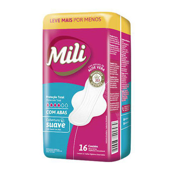 ABSORVENTE MILI SUAVE C/ ABAS LEVE 16 PAGUE 14