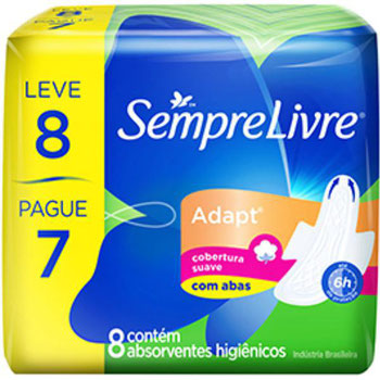ABSORVENTE SEMPRE LIVRE ADAPT SUAVE C/ 8UN