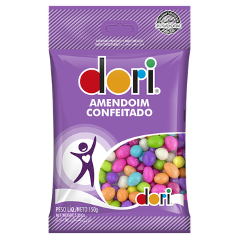 AMENDOIM DORI CONFEITADO COLORIDO 150G