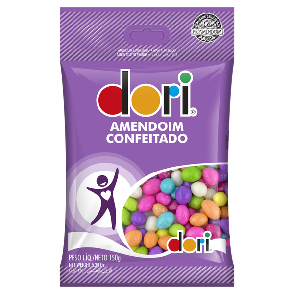 AMENDOIM DORI CONFEITADO COLORIDO 150G