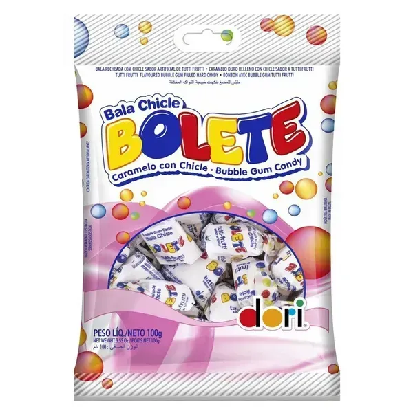BALA BOLETE TUTTI FRUTTI CHICLE 100G