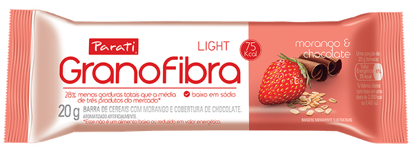 BARRA CEREAL GRANOFIBRA LIGHT MORANGO/ C