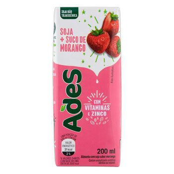 BEB DE SOJA ADES MORANGO 200ML