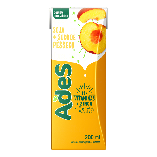 BEB DE SOJA ADES PÊSSEGO 200ML