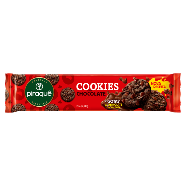 BISC PIRAQUÊ COOKIES GOTAS CHOC 80G