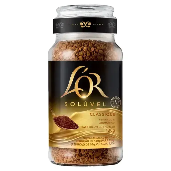 CAFÉ L'OR SOLÚVEL CLASSIC VIDRO 130G