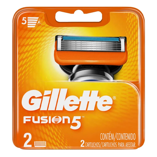 CARGA GILLETTE FUSION 5 LÂMINAS C/ 2 UN