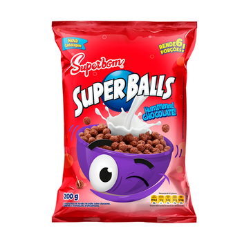CEREAL SUPERBOM SUPER BALLS CHOCOLATE PACOTE 200G