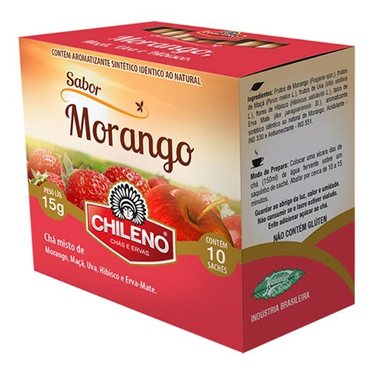 CHÁ CHILENO MISTO MORANGO 10 SAQ 15G