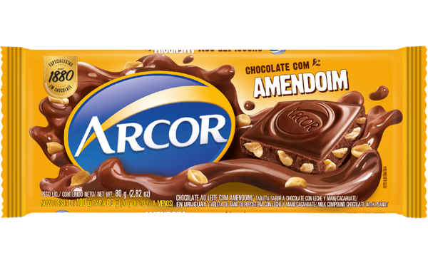 CHOC ARCOR AMENDOIM 80G
