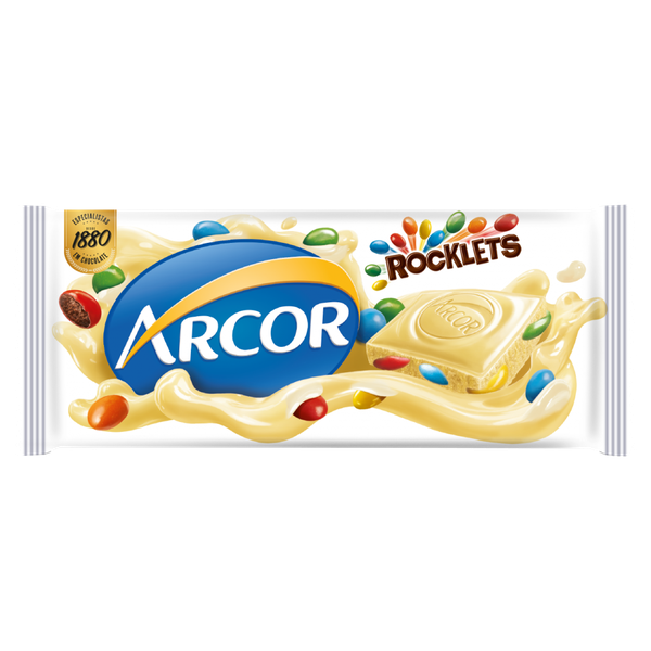 CHOC ARCOR ROCKLETS BRANCO 80G