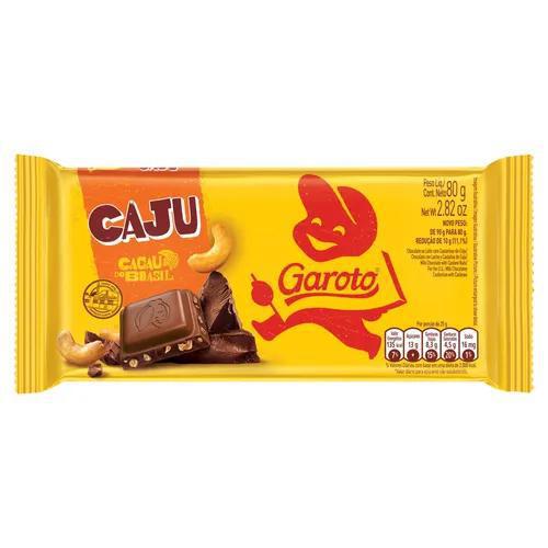 CHOC GAROTO BARRA CASTANHA 80G