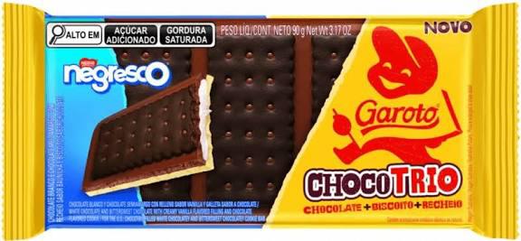 CHOC GAROTO CHOCOTRIO NEGRESCO 90G