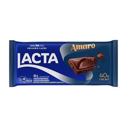 CHOC LACTA AMARO 40% CACAU 80G