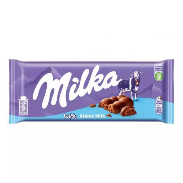 CHOC MILKA BUBBLY ALPINE MILK 90G