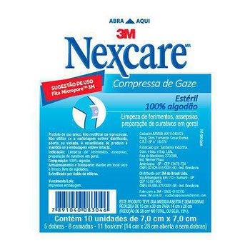 COMPRESSAS DE GAZE NEXCARE C/ 10UN