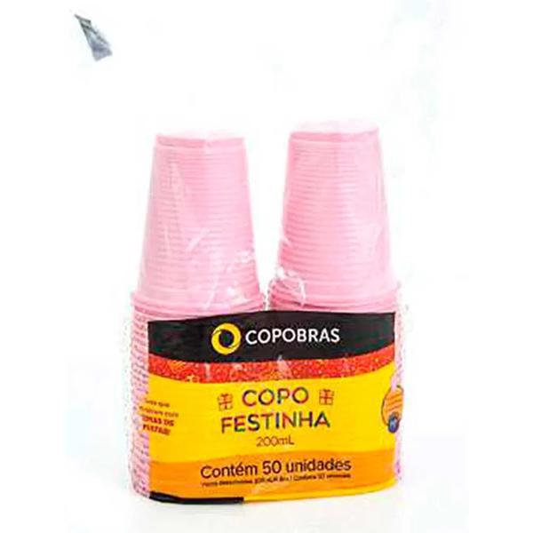 COPOS DESCARTÁVEIS COPOBRAS ROSA 200ML C