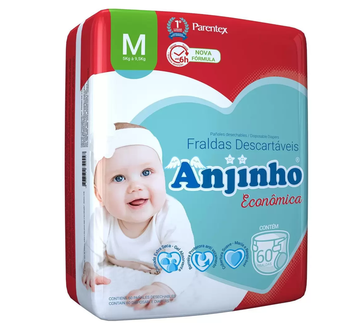 FRALDAS ANJINHO ECONÔMICA M C/ 60UN