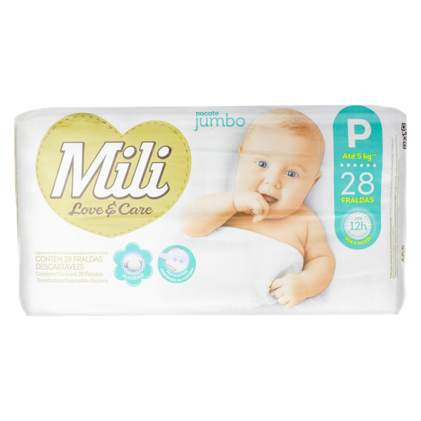 FRALDAS MILI LOVE E CARE JUMBO P 24UN
