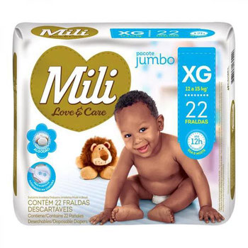 FRALDAS MILI LOVE E CARE JUMBO XG 22UN