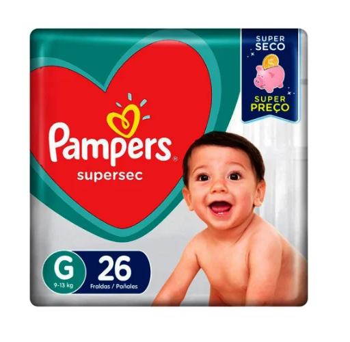 FRALDAS PAMPERS BÁSICA PACOTÃO G C/ 26