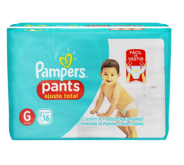 FRALDAS PAMPERS PANTS AJUSTE TOTAL G C/1