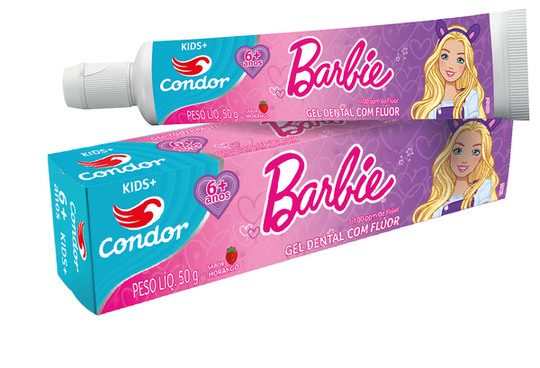 GEL DENTAL INF BARBIE MORANGO 50G