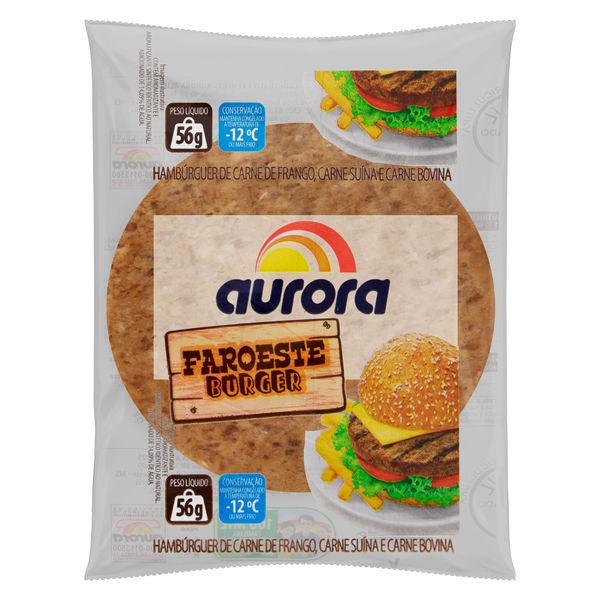 HAMBÚRGUER AURORA FAROESTE BURGER 56G