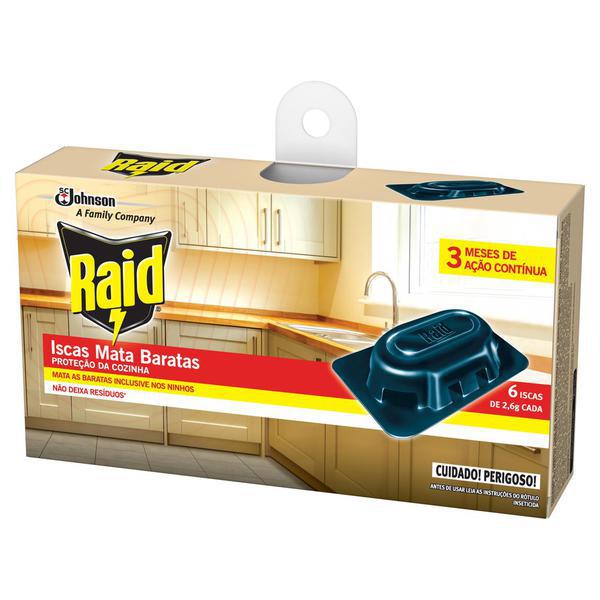INSETICIDA RAID ISCAS MATA BARATAS C/6 I