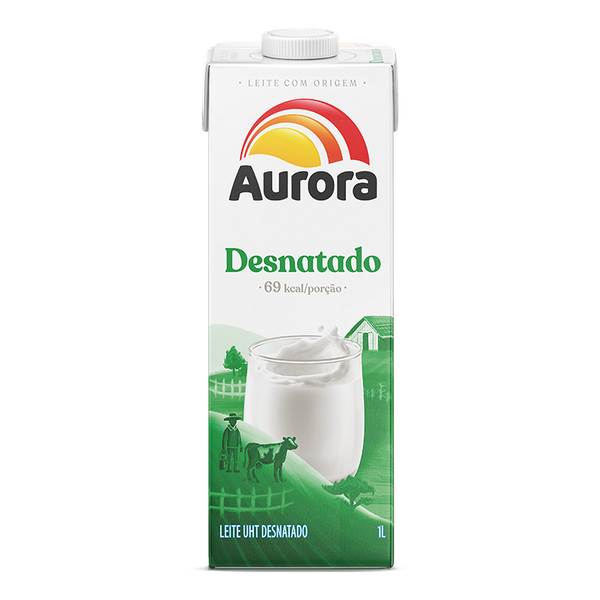 LEITE AURORA DESNATADO 1L