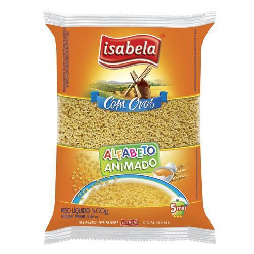 MASSA ISABELA C/ OVOS ALFABETO 500G