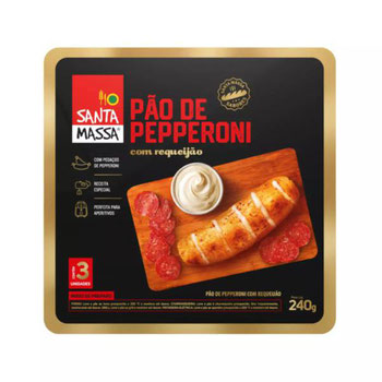 PÃO DE ALHO SANTA MASSA PEPPERONI C/ REQUIJÃO 240G
