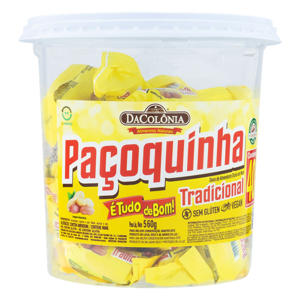 PAÇOQUINHA DACOLÔNIA ROLHA 560G
