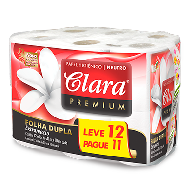 PAPEL HIGIÊNICO CLARA FOLHA DUPLA 12X30M