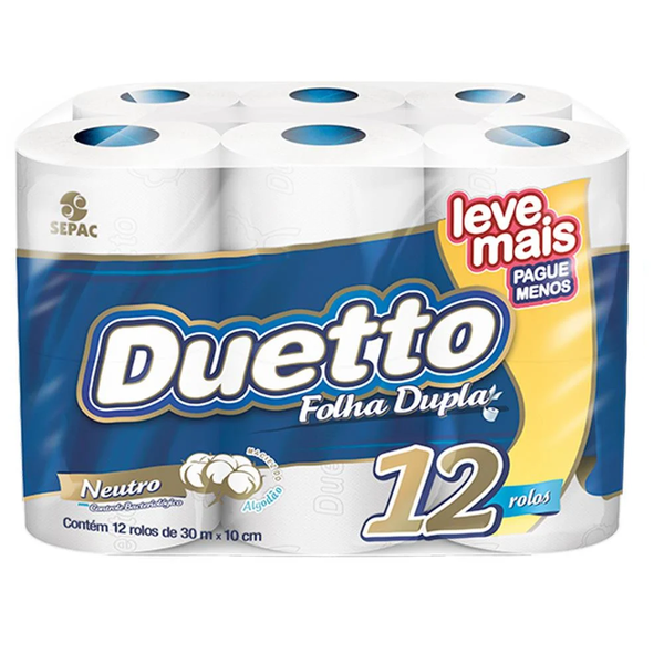 PAPEL HIGIÊNICO DUETTO NEUTRO 30M C/12