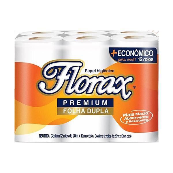 PAPEL HIGIÊNICO FLORAX FOLHA DUPLA 12X20