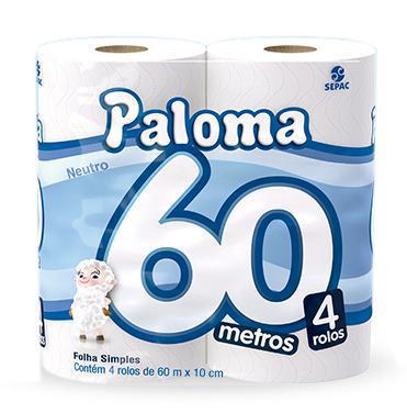 PAPEL HIGIENICO PALOMA NEUTRO 60MT UN