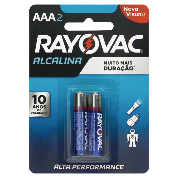 PILHAS RAYOVAC ALCALINA AAA C/ 2UN
