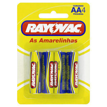 PILHAS RAYOVAC AMARELINHA PEQUENA AA C/ 4UN