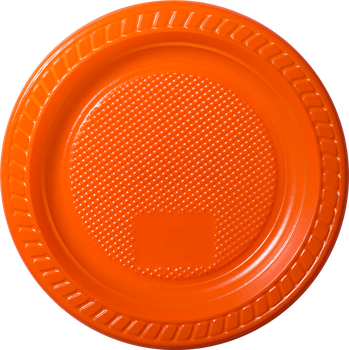 PRATO PLÁSTICO COPOBRAS LARANJA 15CM C/ 10UN