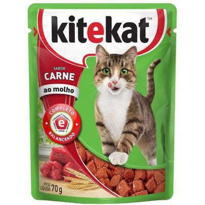 RAÇÃO KITEKAT CARNE AO MOLHO 70G