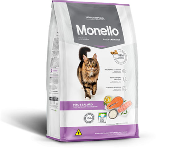 RAÇÃO P/ GATOS MONELLO CAT CASTRADOS 1KG