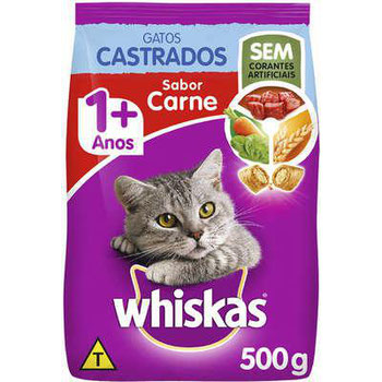 RAÇÃO WHISKAS CASTRADO - CARNE-500G