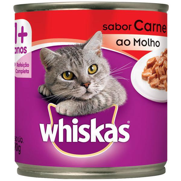 RAÇÃO WHISKAS LATA CARNE AO MOLHO 290G